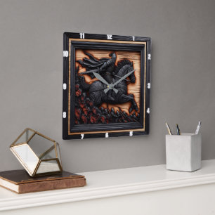 Medieval Fray: Burn Art Choice Square Wall Clock