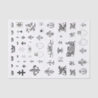 Medieval French Crown Heraldry Fleur de Lis Tissue