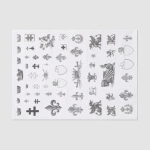 Medieval French Crown Heraldry Fleur de Lis Tissue Paper