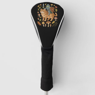 Medieval Frog on Orange Cat Goblincore Weird Stuff Golf Head Cover