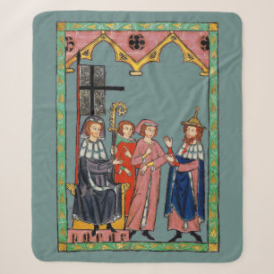 Medieval Funny Hat Day Sherpa Blanket