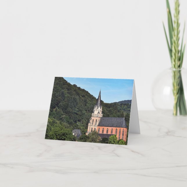 Medieval German Church in mountains Card (Front)