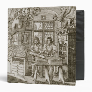 Medieval German printing press (engraving) Binder