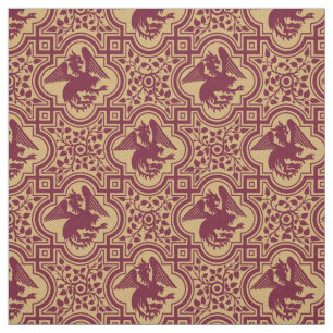 Medieval Germanic Griffin Dragon Pattern Fabric