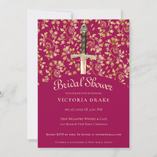 Medieval Gold Bridal Shower Invitation