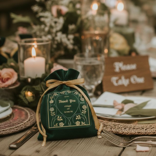 Medieval Gold Floral Hearts and Sword Thank You Square Sticker (Creator Uploaded)