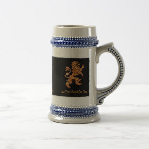 Medieval Gold Lion on Black Beer Stein