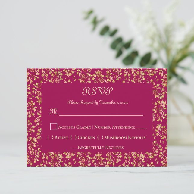 Medieval Gold RSVP Card (Standing Front)