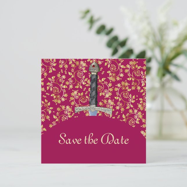 Medieval Gold Save The Date (Standing Front)