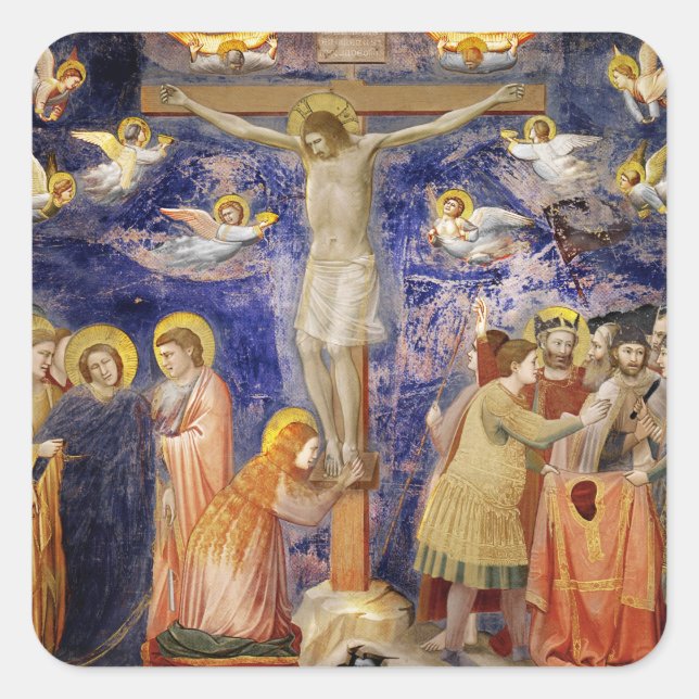 Medieval Good Friday Scene Square Sticker (Front)
