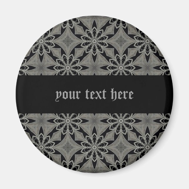 Medieval gothic flower customizable magnet (Front)