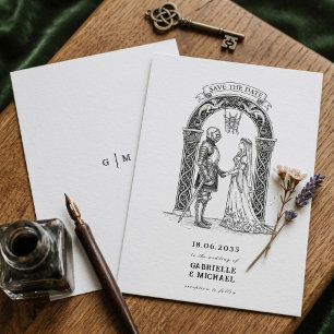Medieval Gothic Knight Bride Groom Arch Save The Date
