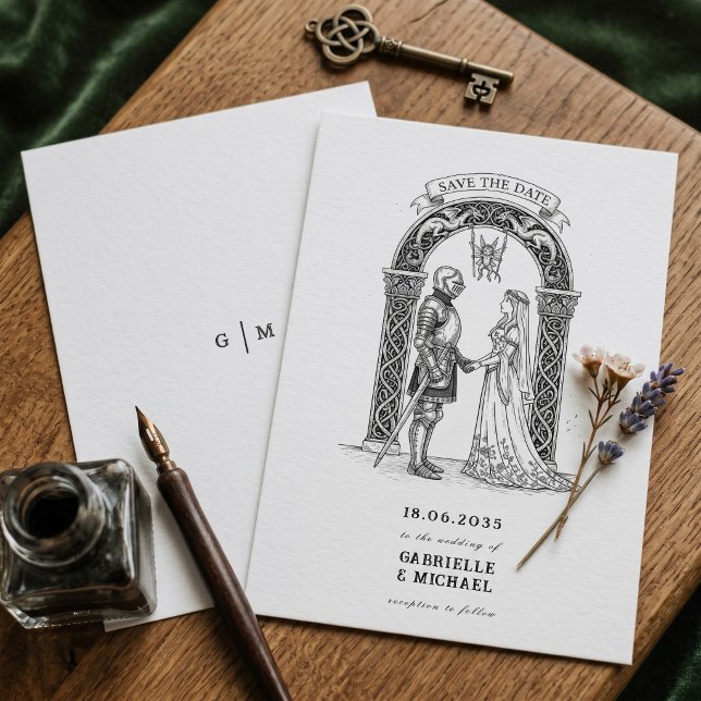 Medieval Gothic Knight Bride Groom Arch  Save The Date (Creator Uploaded)
