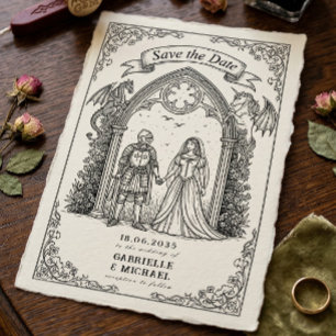 Medieval Gothic Knight Bride Groom Save The Date