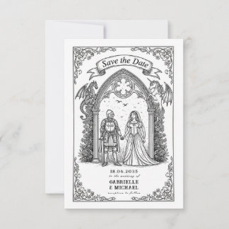 Medieval Gothic Knight Bride Groom Save The Date