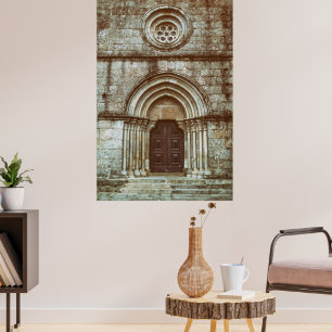 Medieval gothic portal in Santiago de Antas Poster