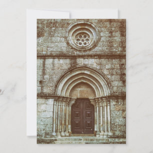 Medieval gothic portal in Santiago de Antas Thank You Card