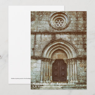 Medieval gothic portal in Santiago de Antas Thank You Card