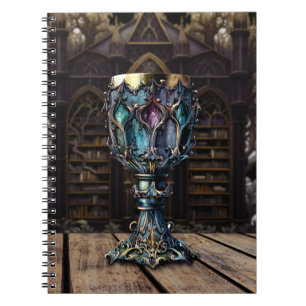 Medieval Gothic Purple Blue Goblet Castle Library  Notebook
