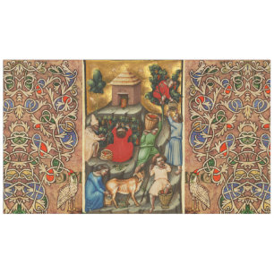 MEDIEVAL GRAPE VINEYARD HARVEST Antique Grapevine  Tablecloth