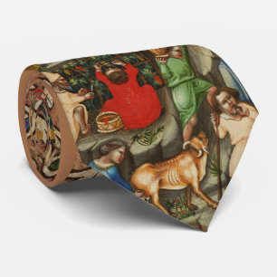 MEDIEVAL GRAPE VINEYARD HARVEST Antique Grapevine Tie