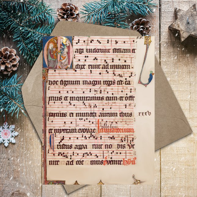 Medieval Gregorian Chant Christmas Three Kings Postcard (Medieval Gregoriant Chant Epiphany Three Kings Day Catholic Christian Religious Postcard)