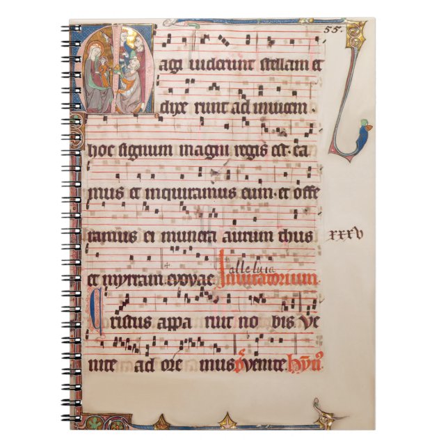 Medieval Gregoriant Chant Epiphany Magi Manuscript Notebook (Front)