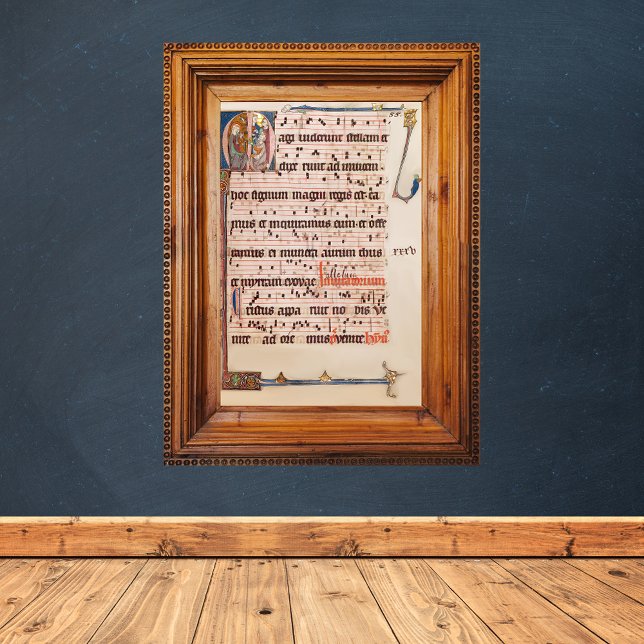 Medieval Gregoriant Chant Epiphany Magi Manuscript Poster (Medieval Gregoriant Chant Epiphany Three Magi Music Sheet Manuscript Poster)