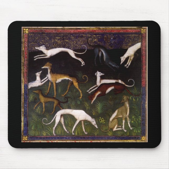 Medieval Greyhounds in the Deep Forest Mouse Pad (Front)