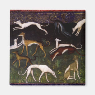 Medieval Greyhounds in the Deep Woods Magnet