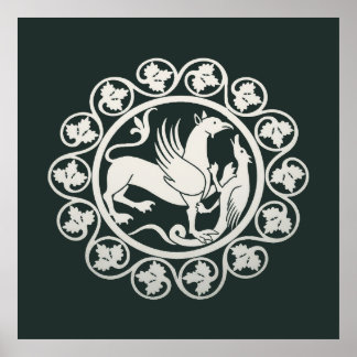  Medieval Griffin Combat Medallion Poster