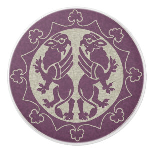 Medieval Griffins Ceramic Knob