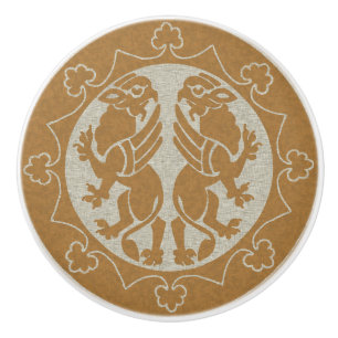 Medieval Griffins Ceramic Knob