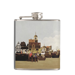 Medieval Harbour Hip Flask