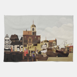 Medieval Harbour Kitchen Towel