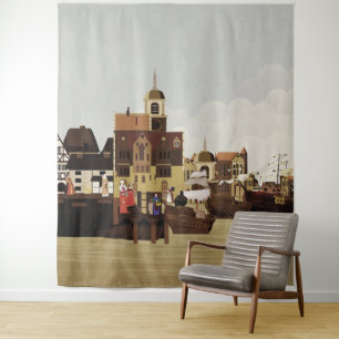 Medieval Harbour Tapestry