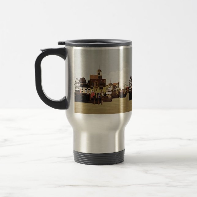 Medieval Harbour Travel Mug (Left)