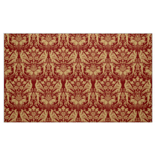 Medieval Hawks & Hounds Print Pattern Fabric