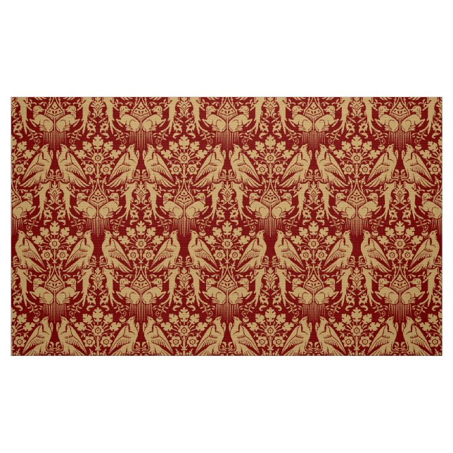 Medieval Hawks & Hounds Print Pattern Fabric (Fat Quarter)