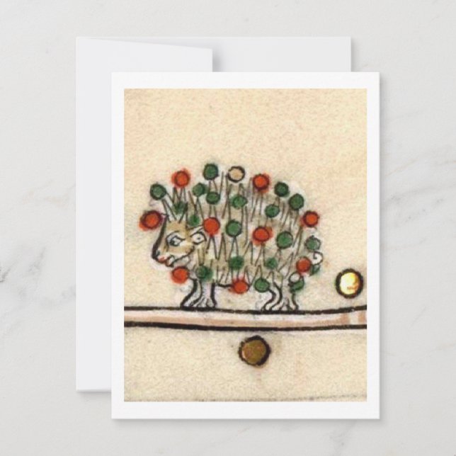 Medieval Hedgehog Thief Invitation (Front)