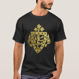 Medieval Herald Rampant Lion Shield Metallic T-Shirt