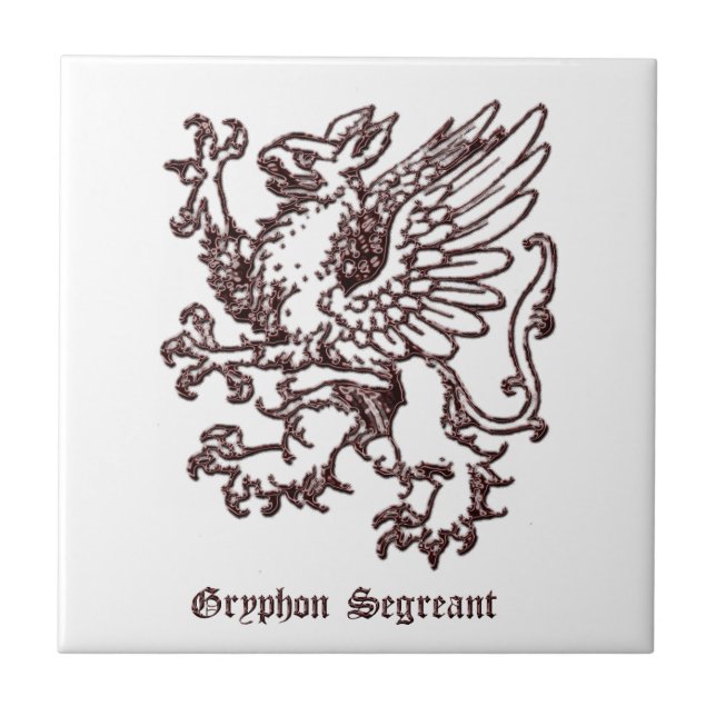 Medieval Heraldry Gryphon segreant Tile (Front)