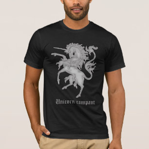 Medieval Heraldry Unicorn rampant white T-Shirt