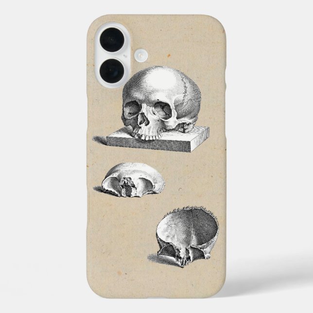 Medieval Human Skull Illustrated Case-Mate iPhone Case (Back)