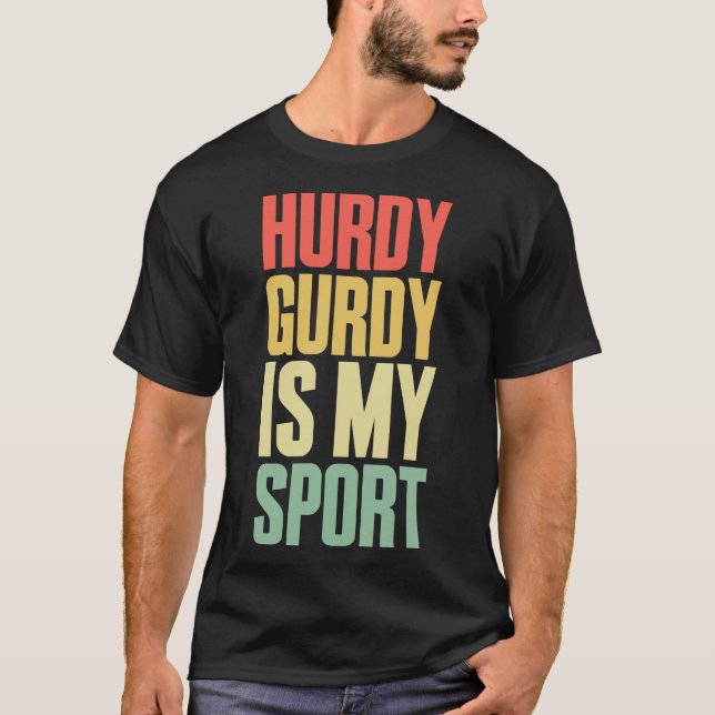 Medieval Hurdy Gurdy Sport Instrument Music T-Shirt (Front)