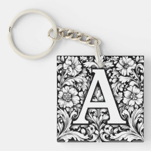 Medieval Illuminated Letter A Keychain