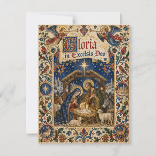 Medieval Illuminated Manuscript Nativity Holiday Card