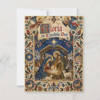 Medieval Illuminated Manuscript Nativity Holiday Card