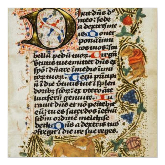 Medieval Illuminated Manuscript Poster (Front)