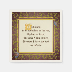 Medieval Illuminated Manuscript Wedding Reception Napkin